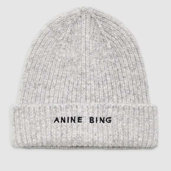 Anine Bing Accessories - NEW ANINE BING Elia Beanie in Light Heather Grey WOOL HAT SNOW WINTER